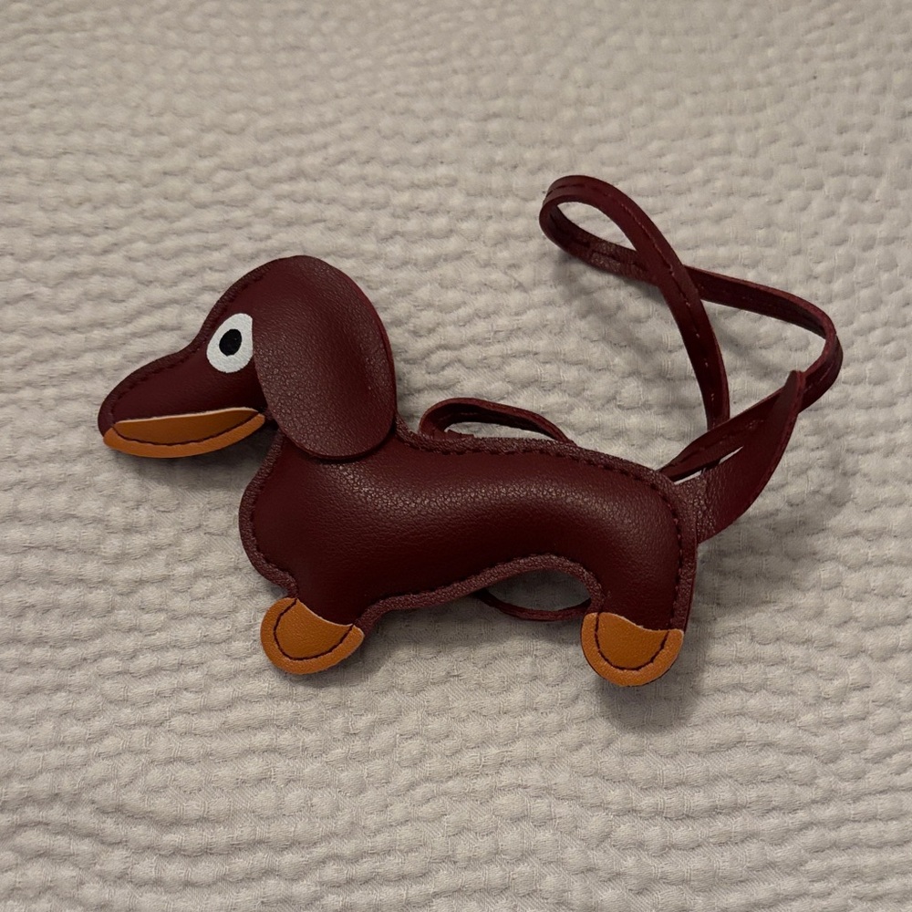 New Set of 2 Blue and Burgundy Dachshund Bag Charms - Picture 5 of 6